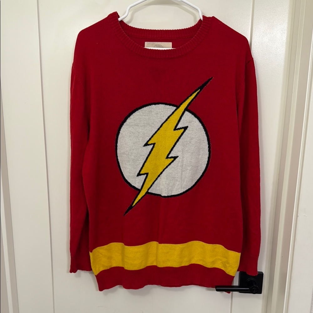 The Flash Sweater Men's Size XL Red Knit Pullover DC COMICS